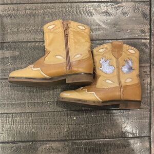 Zara Kids Tan and Brown Cowboy Boots